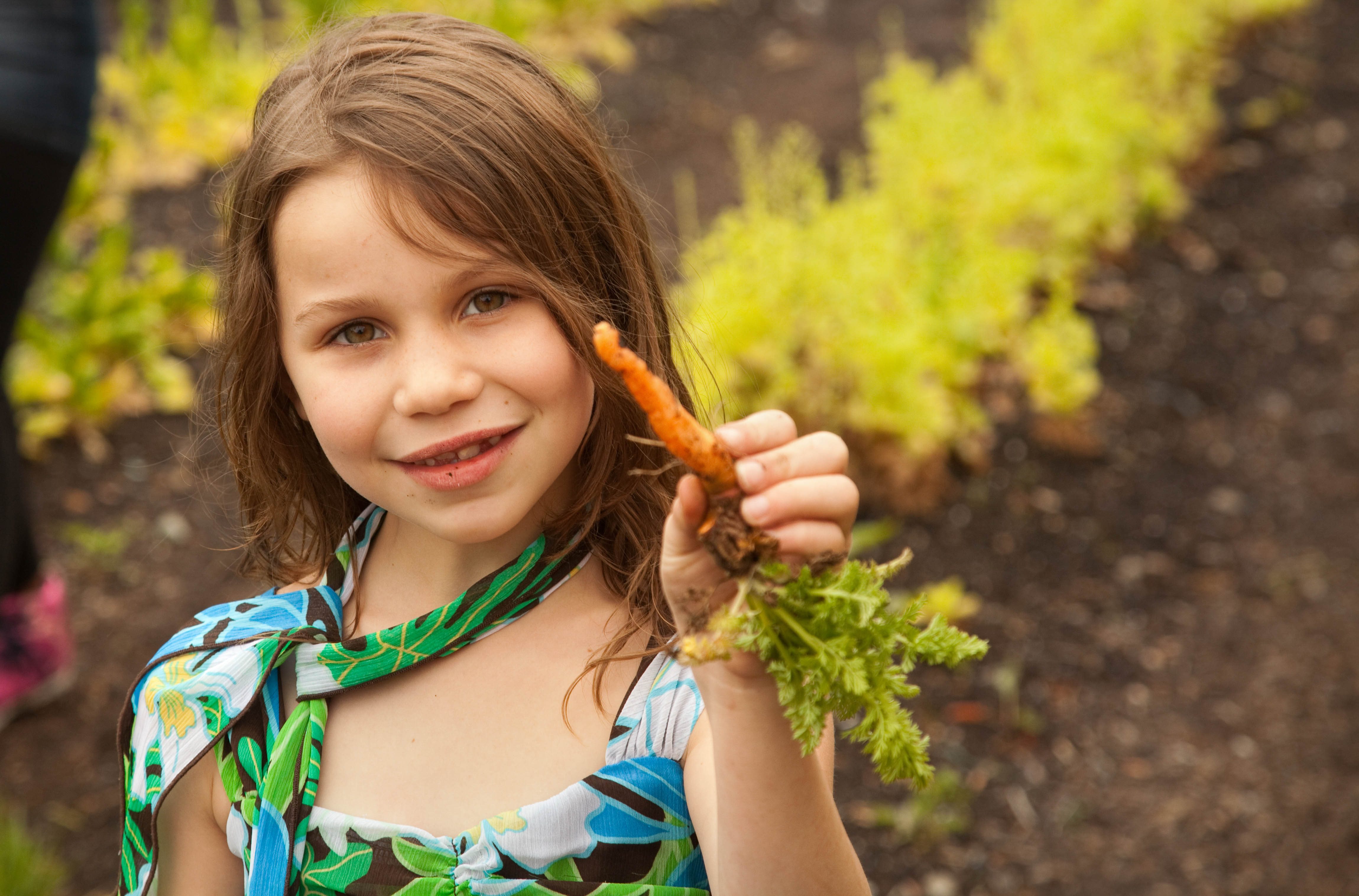 I grew this! 
Shows girl with carrot.